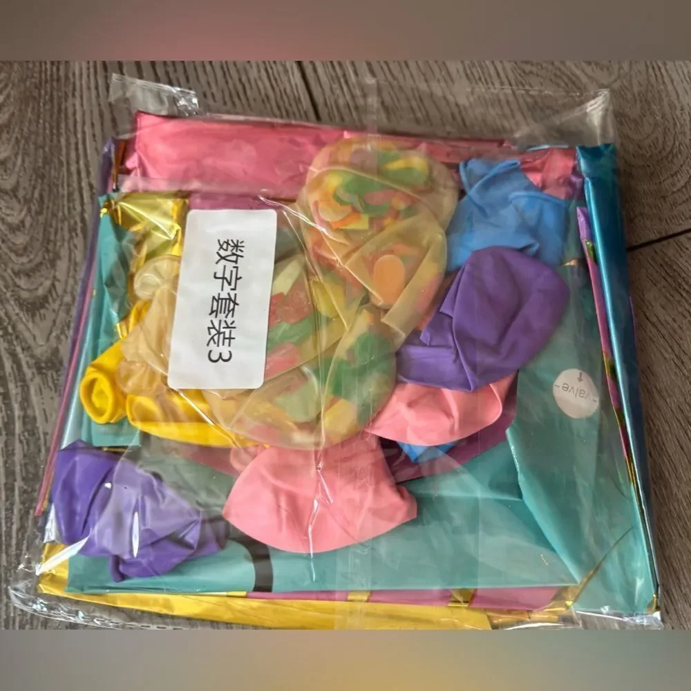 Colorful Cupcake Balloons with a number 3